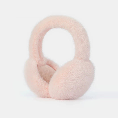 Pink Belro luxury plush earmuffs for winter comfort, cozy and soft clothing accessory for cold weather warmth.