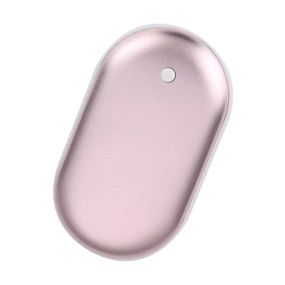 Pink Belro USB Rechargeable Hand Warmer for outdoor use, compact and portable for keeping hands warm during cold weather.