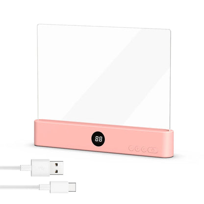 Pink Belro LED night vision flat panel reading light for office and stationery use, with a sleek, modern design.