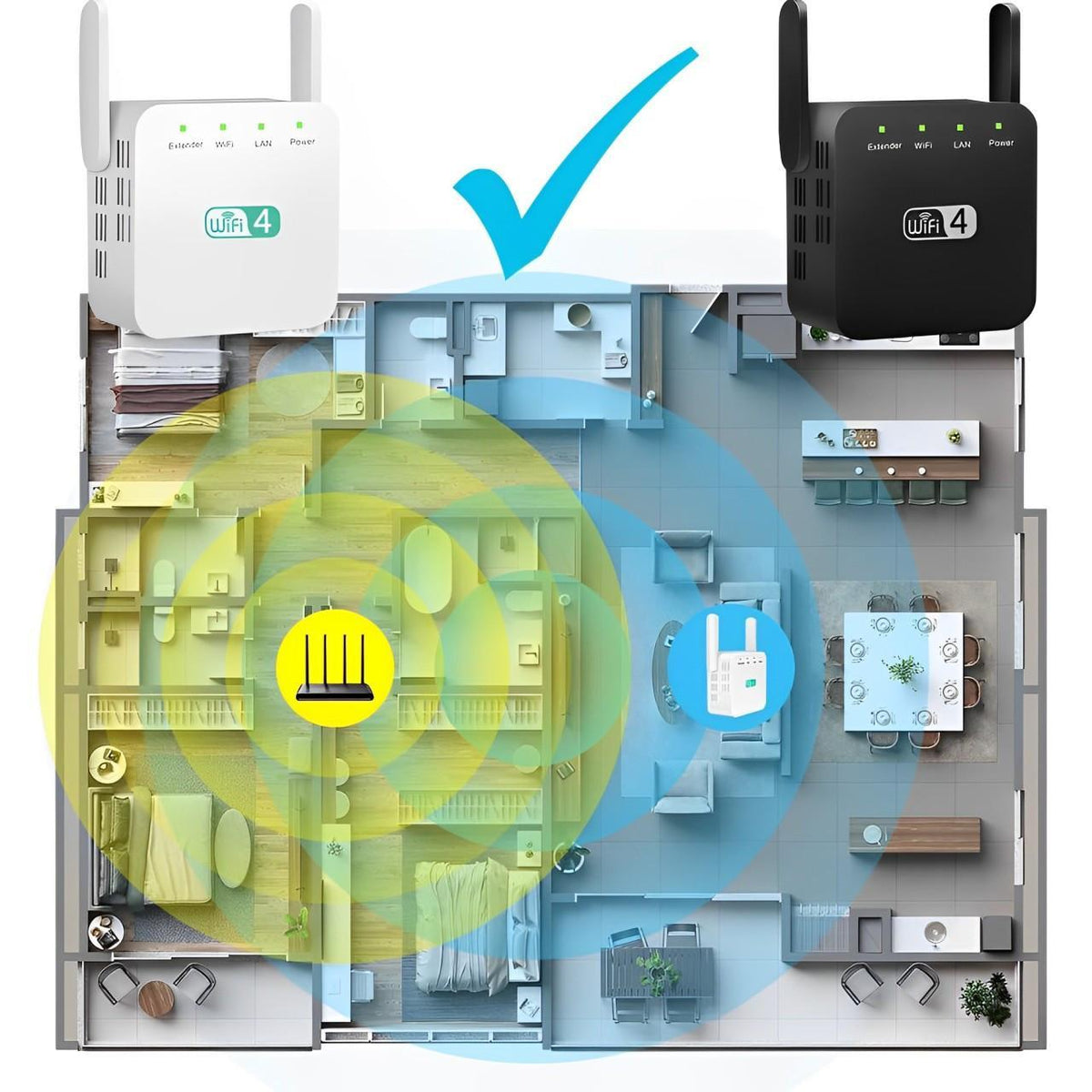 Belro long-range WiFi repeater extending wireless signal coverage for improved internet connectivity in electronics.