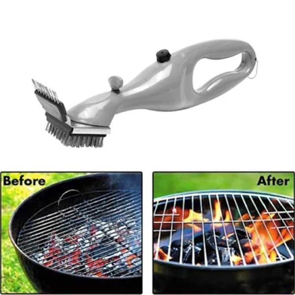 Belro BBQ steam cleaning brush with handle for efficient kitchen grill and grate cleaning, ideal for home and garden use