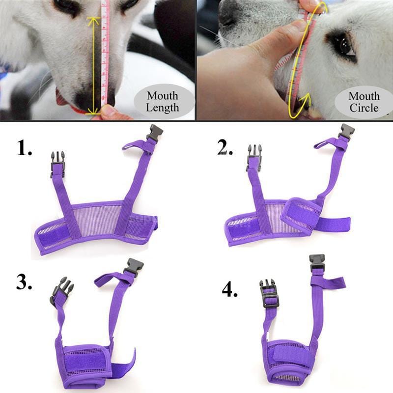 Adjustable soft dog biting muzzle by Belro, with padded mouth cover for safe and comfortable dog restraint.