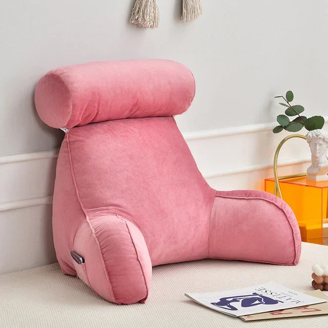 Belro reading bed pillow with arms, plush cushion designed for comfortable support in bed or lounge areas.