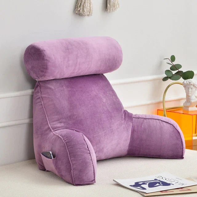 Belro reading bed pillow with arms, supportive and comfortable for lounging in bed, perfect for relaxation and reading.