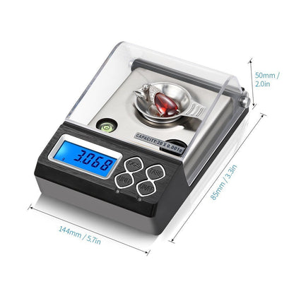 GETDECO precision digital milligram scale for jewelry weighing, high accuracy 0.001g with 20g, 30g, and 50g options.
