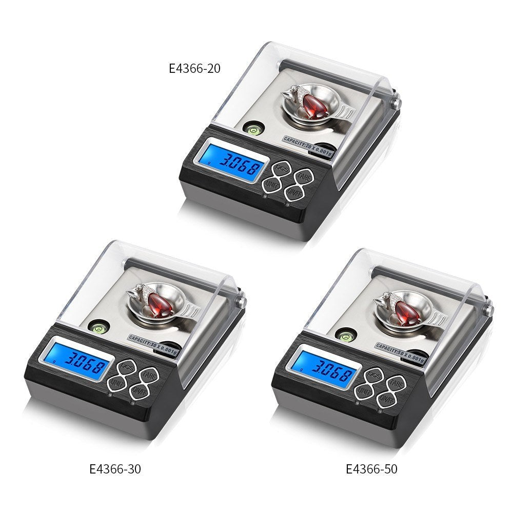 GETDECO precision jewelry scale with digital display, high-accuracy 0.001g milligram weight measurement for small items.