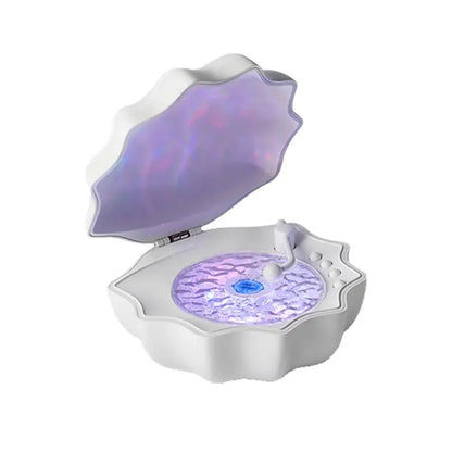 Purple Shell Bluetooth speaker with integrated night light by Belro, showcasing its vibrant color and compact design.