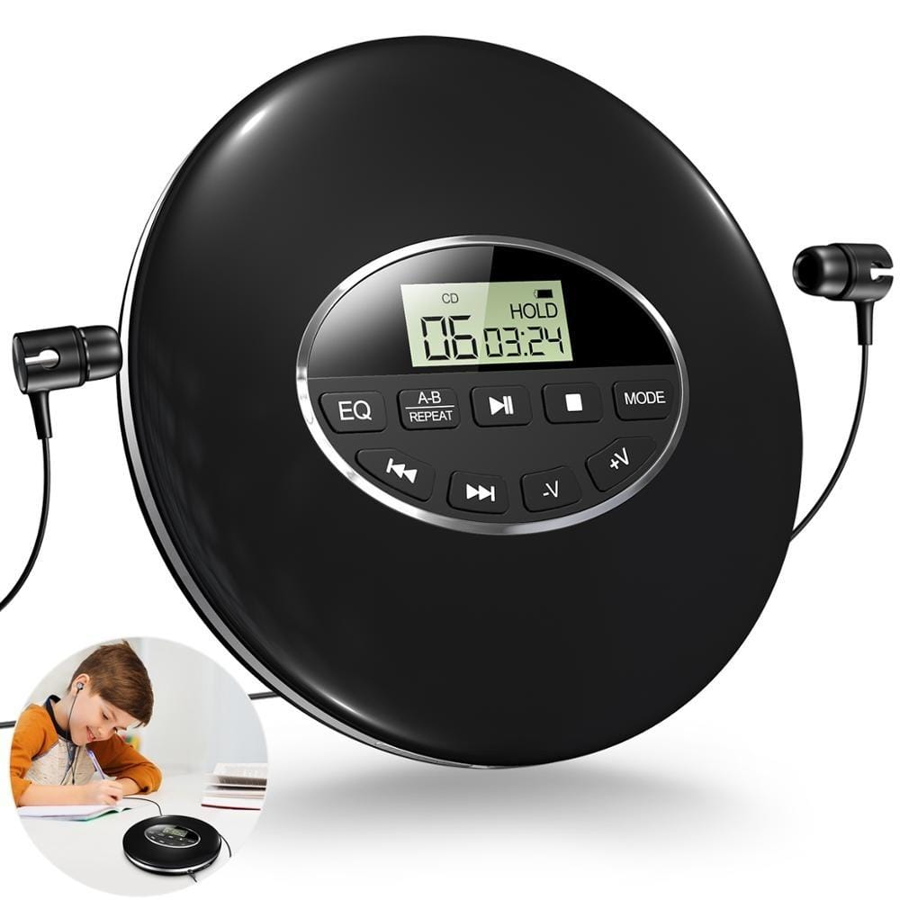 Belro small portable Walkman CD player with LCD display, ideal for car use, compact electronics device for music on the go