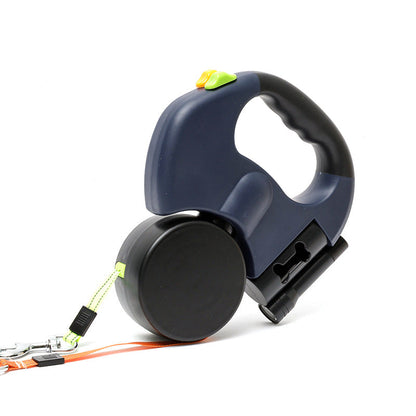 Belro anti-tangle double dog leash with adjustable straps and durable clips, designed for easy walking and control of two dogs.