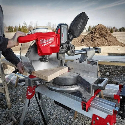 Milwaukee 18V Lithium-Ion Brushless Cordless 12-inch Dual Bevel Sliding Compound Miter Saw with metal base