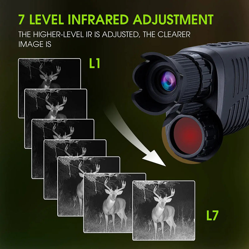 Belro night vision monocular showing a compact electronic camera device with infrared lens for nighttime viewing.