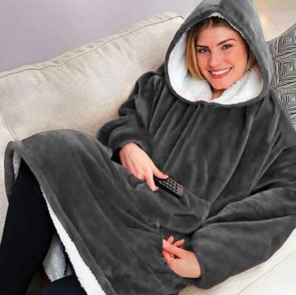 Belro blanket sweater with fleece lining, cozy rainwear clothing featuring a soft, warm fleece interior and stylish design.