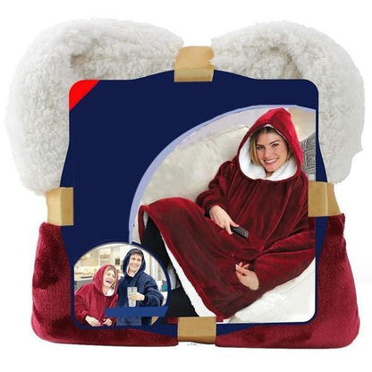 Belro blanket sweater with fleece lining, cozy rainwear clothing in a warm, comfortable design for chilly weather.