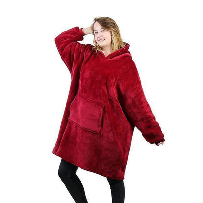 Belro blanket sweater with fleece lining, cozy rainwear clothing for warmth and comfort, featuring a soft, textured fabric.