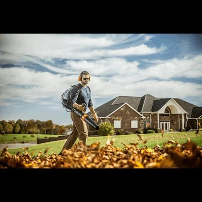 Casavibeo STIHL BR 450 backpack blower with adjustable straps and powerful engine for efficient yard cleanup.