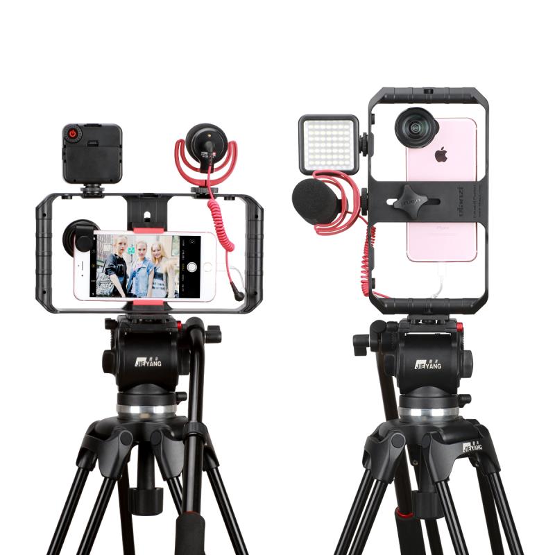 Belro smartphone video rig stabilizer with built-in light for smooth filming and enhanced lighting in electronics camera accessories