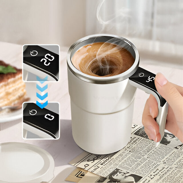 Belro rechargeable mug with built-in stirring mechanism for convenient coffee mixing, compact and practical tools and hardware accessory.