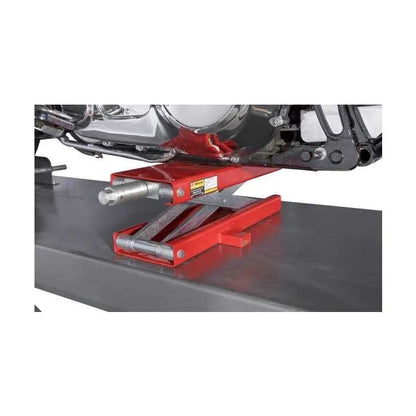 Casavibeo Ranger motorcycle lift platform with adjustable height and sturdy construction for easy bike maintenance.