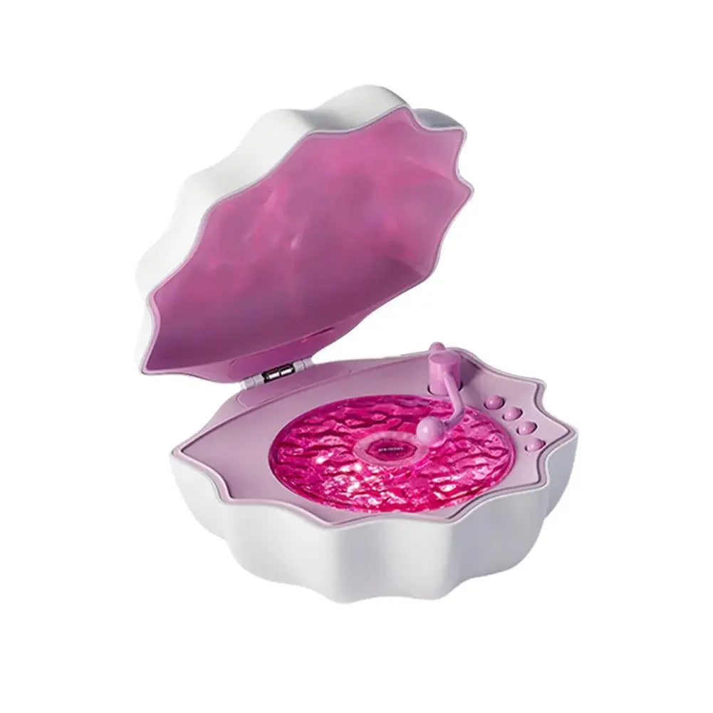 Belro Shell Bluetooth speaker with integrated night light in rose red, compact electronic device for wireless audio and ambient lighting.