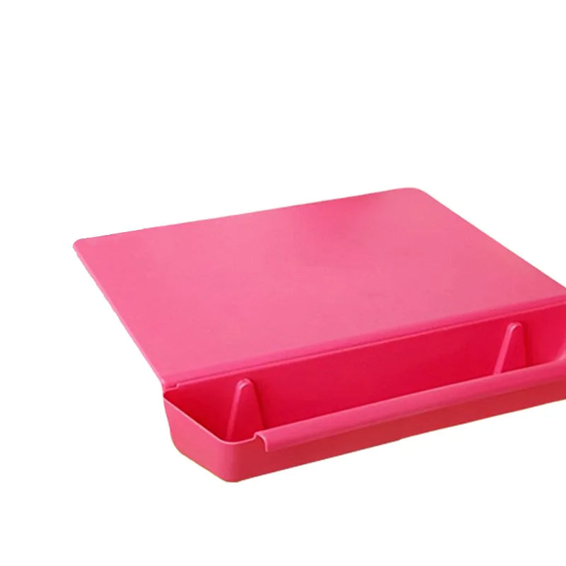 Rose red Belro 2-in-1 cutting board with integrated container tray for easy food prep and storage.