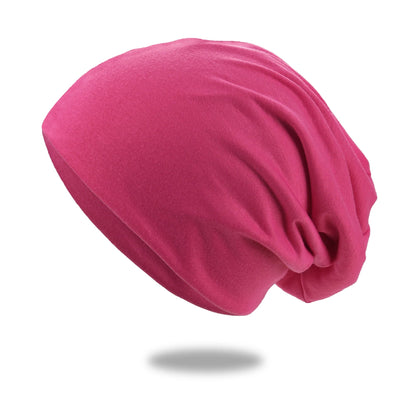 Rose red Belro cozy slouch hat beanie cap, soft knit winter hat with a relaxed fit and casual style.