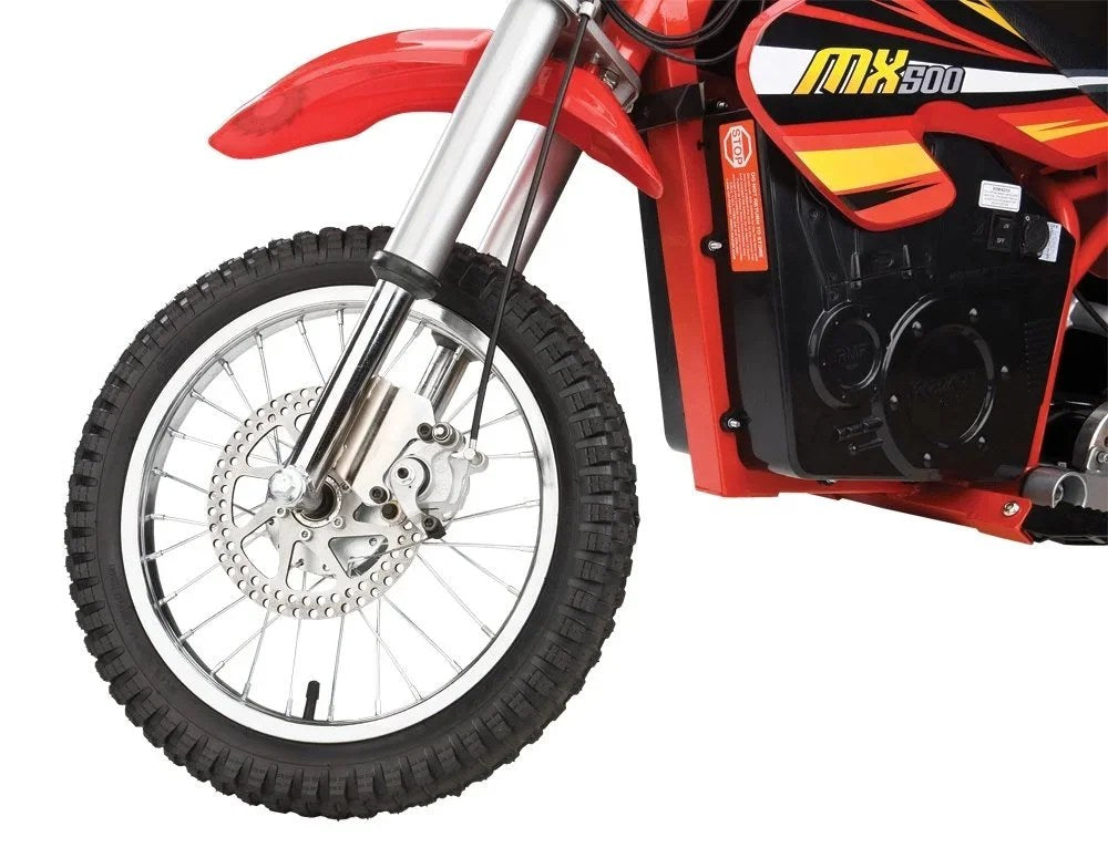 Casavibeo Razor MX500 Dirt Rocket electric bike for kids, featuring rugged tires, sturdy frame, and sporty design for outdoor riding.