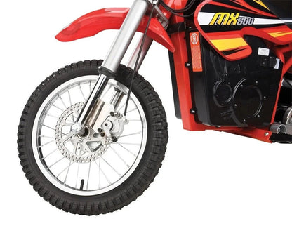 Casavibeo Razor MX500 Dirt Rocket electric bike for kids, featuring rugged tires, sturdy frame, and sporty design for outdoor riding.