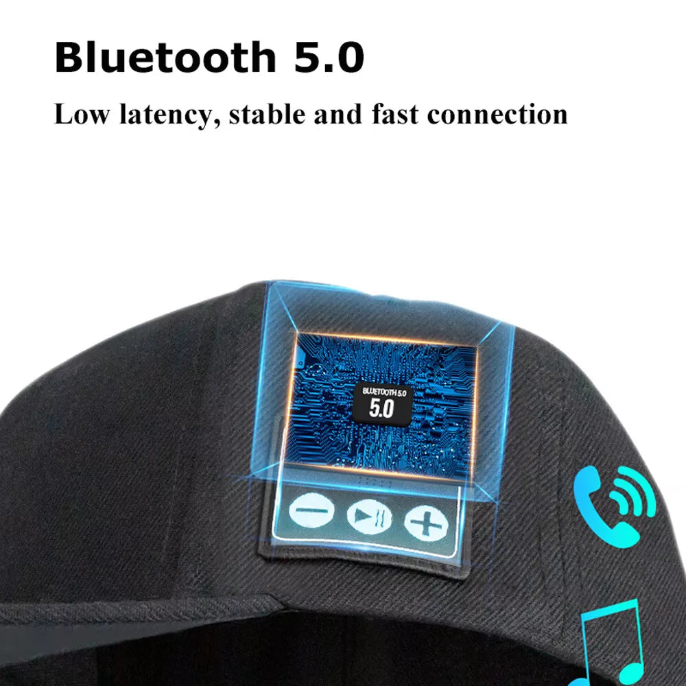Belro Bluetooth speaker baseball cap featuring wireless audio, waterproof design, and stylish casual headwear.