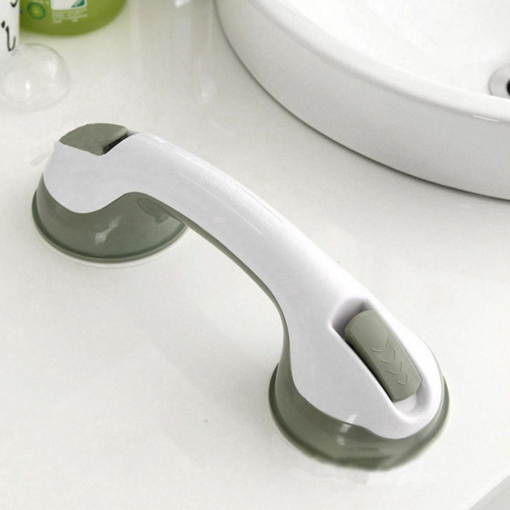 Belro bathroom shower suction cup grab bar handle mounted in a shower for safety and support in home bathroom.