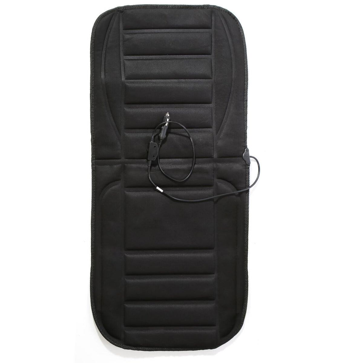 Belro full coverage heated winter car seat warmer cushion pad with control panel for cold weather comfort.