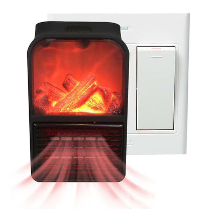 Belro portable electric space heater plugged into a wall socket, 9000W indoor home heater for room heating.