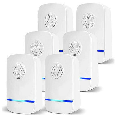 Belro Ultrasonic Mice Pest Repellent Deterrent, 6-pack, for outdoor rodent control in home and garden settings.