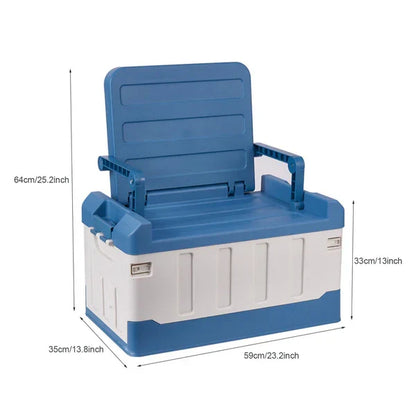 Belro collapsible trunk storage bin with lid, serving as an indoor/outdoor ottoman for seating and storage in home and garden.
