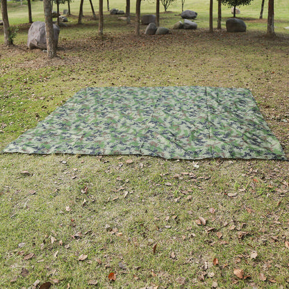 Belro portable two-person outdoor camping hammock with canopy, set up outdoors in a natural garden setting.