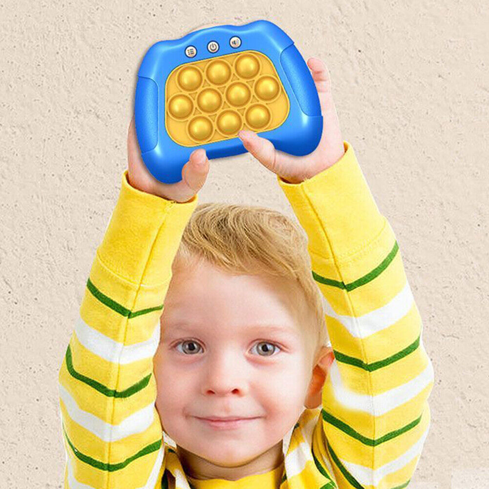 Belro Rapid Pop Light Up Fidget Bubble Game Console with colorful illuminated buttons and compact electronic design.