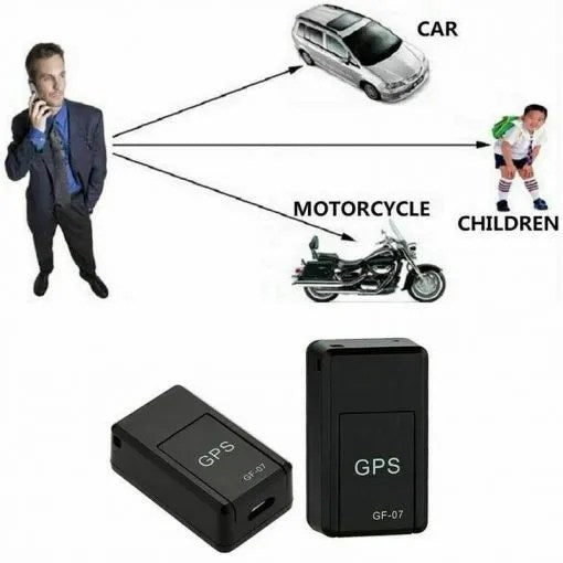 Belro Mini GPS Tracker with magnetic case, showing a compact device for real-time vehicle location tracking.