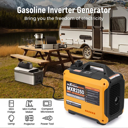 Casavibeo inverter portable generator with 2300W to 5500W power output, compact design, and digital control panel.