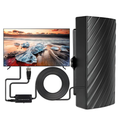 Belro Long Distance 2025 HDTV Antenna with amplifier, indoor/outdoor design, 460-mile range for clear TV reception