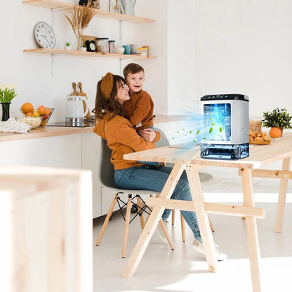 Belro portable mini air conditioner for outdoor use, compact cooling unit ideal for home and garden spaces.