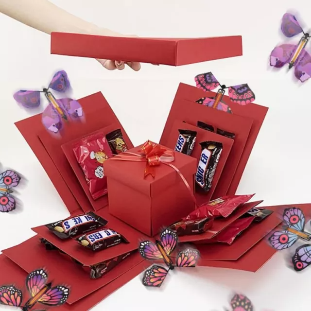 Belro men's DIY Valentine's Day butterfly-themed photo surprise gift, featuring colorful fabric and decorative butterfly design.