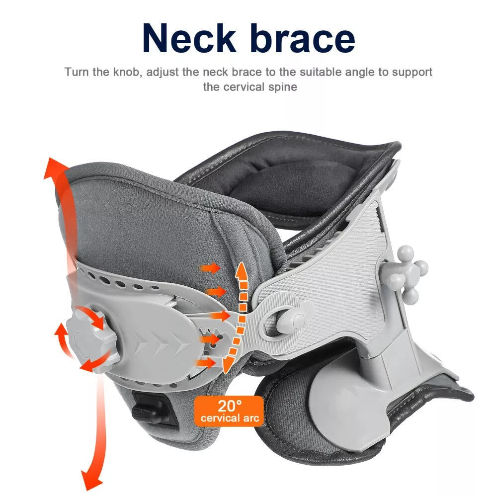 Belro neck stretcher traction device with adjustable suspenders for cervical spine relief and neck pain relief.