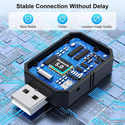 Belro Wireless CarPlay Adapter for seamless smartphone connection, compact electronic device shown with charging port and indicator lights.