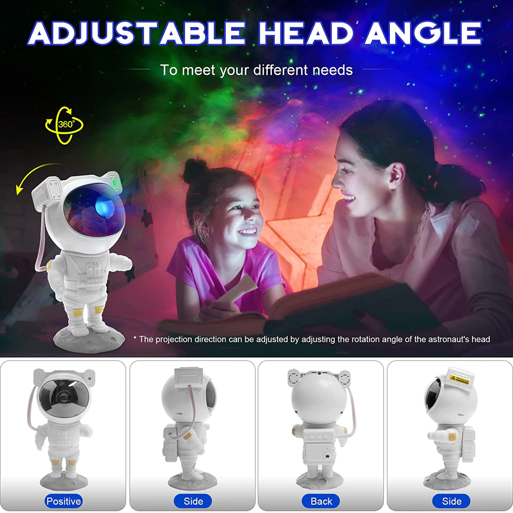 Belro astronaut galaxy starry sky night light projecting cosmic patterns, ideal for calming bedroom ambiance.