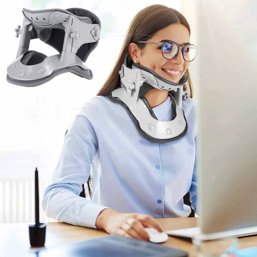 Belro neck stretcher traction device accessory with adjustable suspenders for neck support and pain relief.