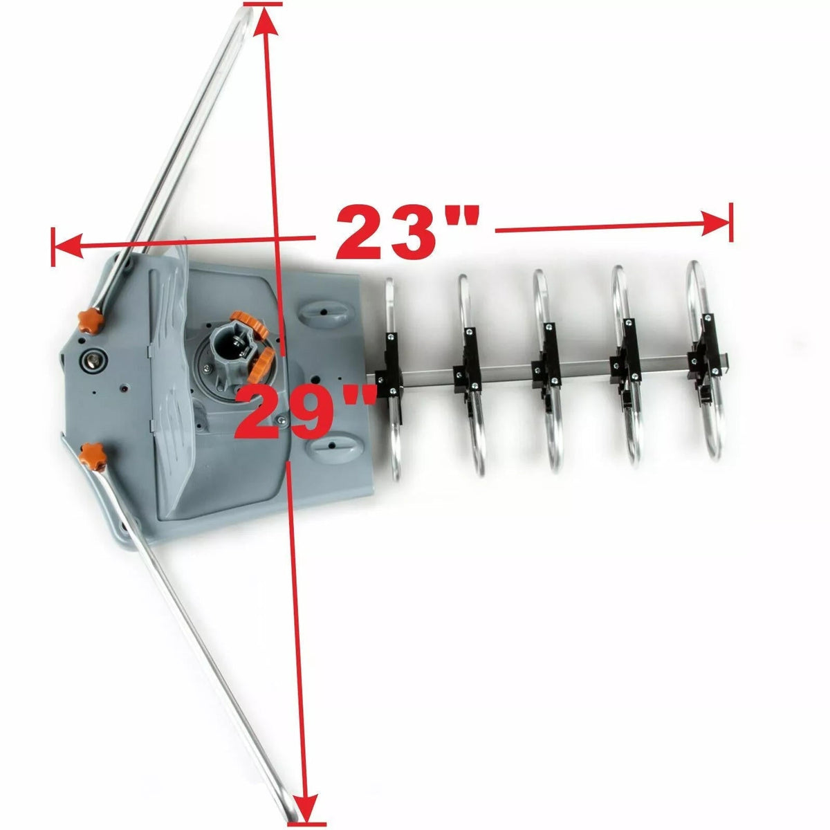 Belro long-range digital HD TV antenna with 360-degree motorized rotation and mounting pole, suitable for clear TV signal reception