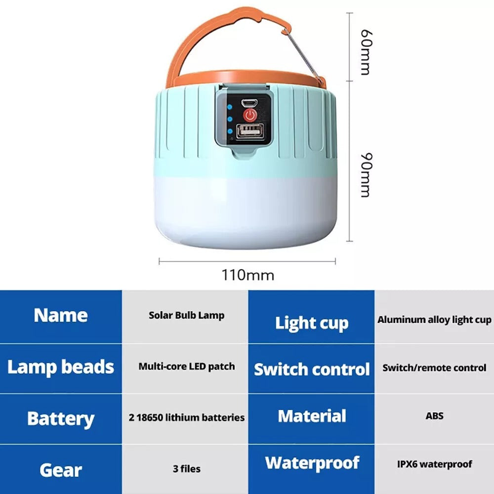 Belro camping lantern with bright LED light, compact design, and adjustable handle for outdoor illumination.