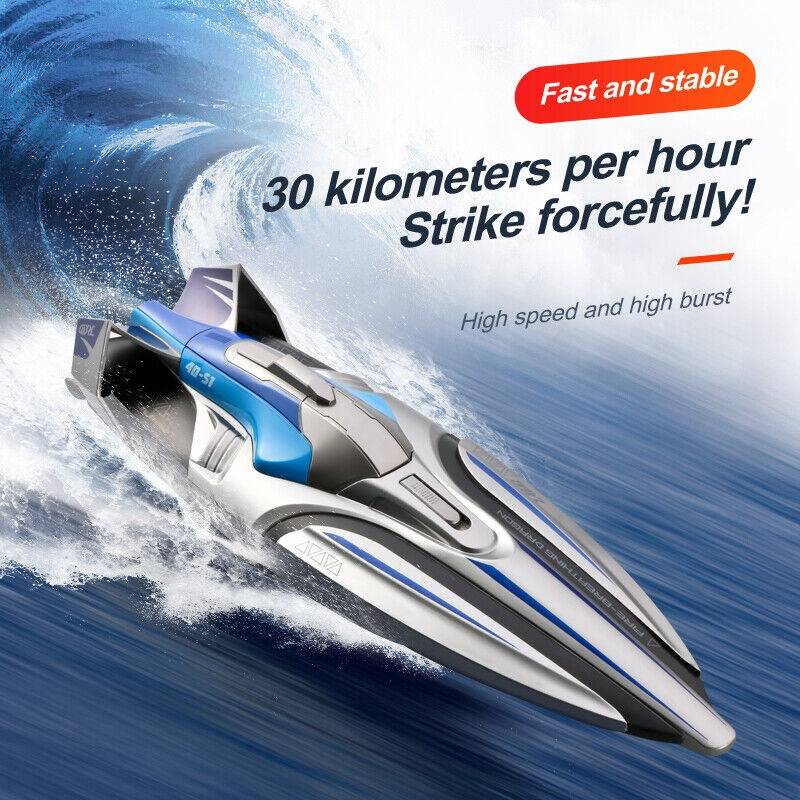 Belro RC high speed boat toy with sleek design, ready to race on water, perfect for kids and hobbyists.