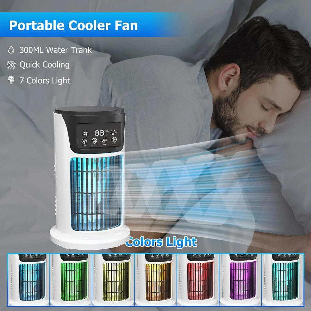 Belro portable room air conditioner for home and outdoor use, showing sleek design and adjustable vents in a modern setting.
