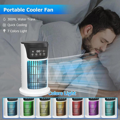 Belro portable room air conditioner for home and outdoor use, showing sleek design and adjustable vents in a modern setting.