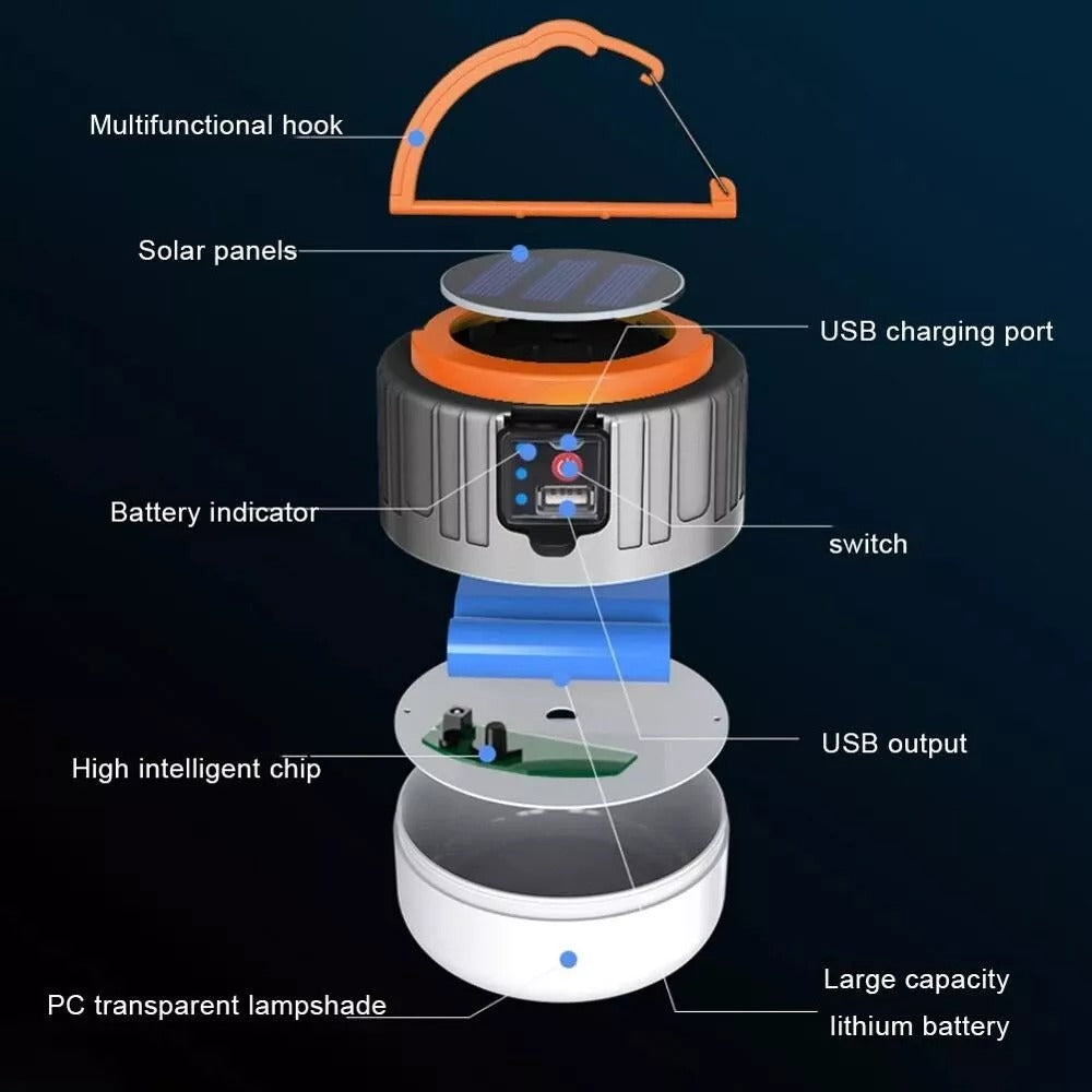 Belro camping lantern with bright LED light, compact design, and adjustable handle for outdoor lighting and camping trips.
